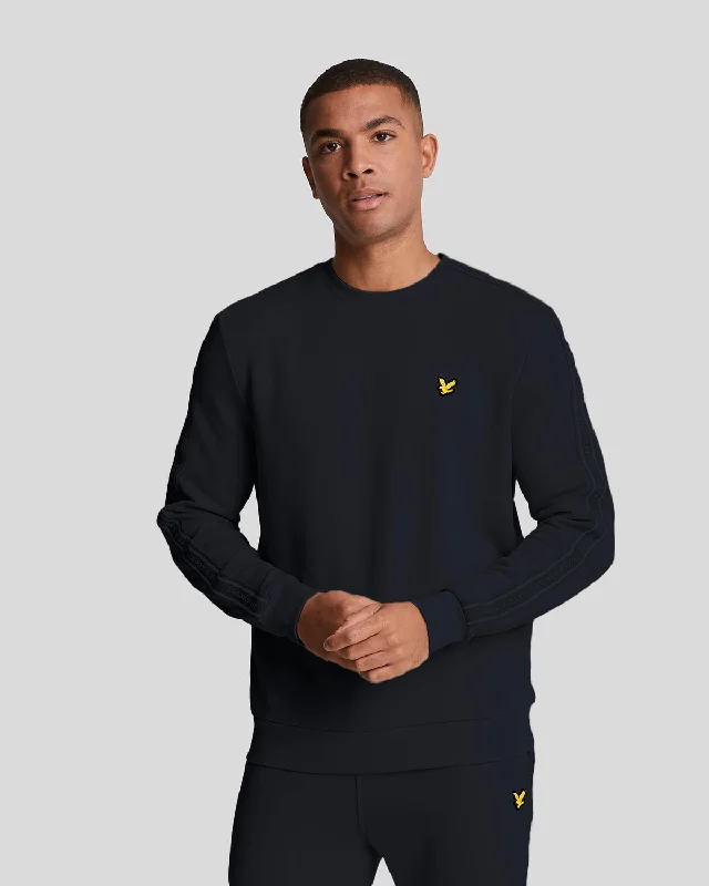 Graphic print men sweatshirt with cool designs Sports Tape Crew Neck Sweatshirt