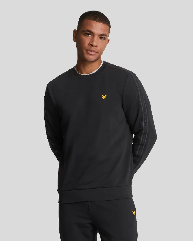 Slim - fit men sweatshirt to show off your physique Sports Tape Crew Neck Sweatshirt