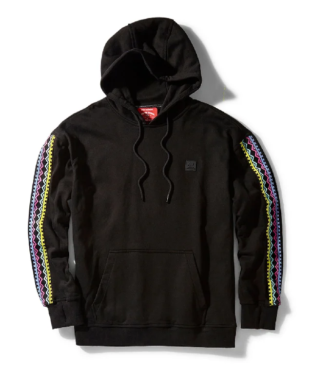 Retro - inspired men hoodie with a varsity logo Sprayground Hoodie AI TRIBAL NEON - ELECTRIC NEON HOODIE  Black