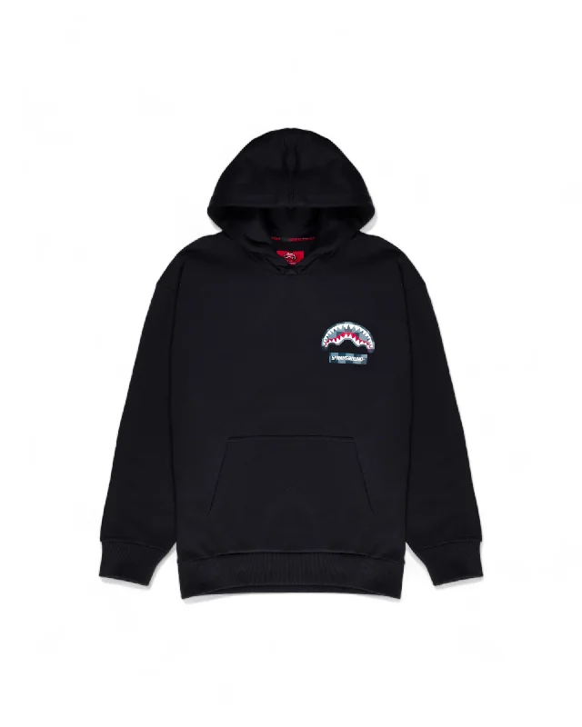Water - resistant men hoodie for rainy days Sprayground  CHECKERED SHARK HOODIE BLK