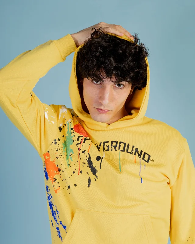 Camouflage - pattern men hoodie for outdoor enthusiasts Sprayground Hoodie COLOR SPLAT HOODIE Yellow
