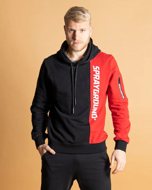 Men hoodie with a detachable hood for versatility Sprayground Hoodie DE LATO RED HOODIE Black
