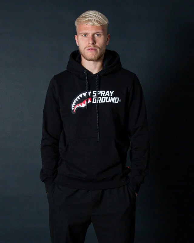 Organic cotton men hoodie for a sustainable and soft feel Sprayground Hoodie HALF LOGO HOODIE Black