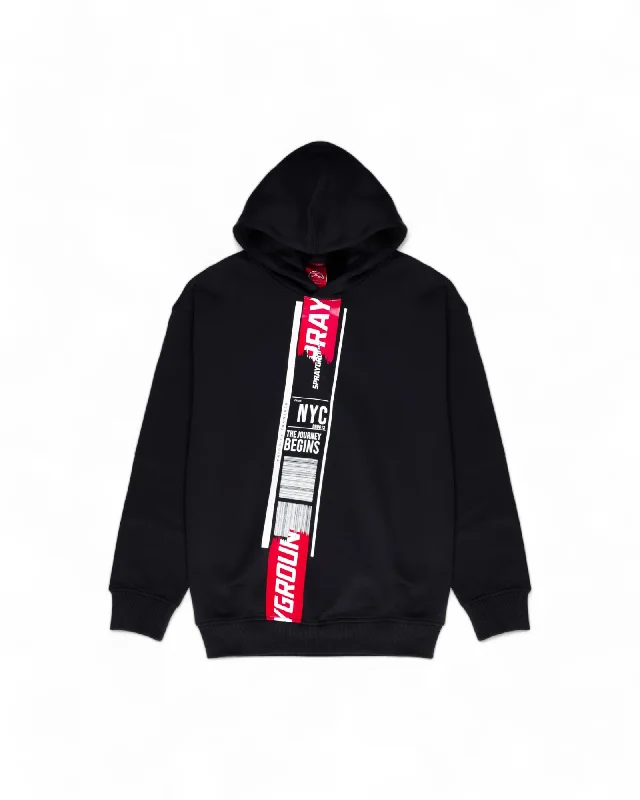 Men hoodie with a drawstring hood and adjustable hem Sprayground Hoodie PRIORITY SHIPMENT HOODIE BLK