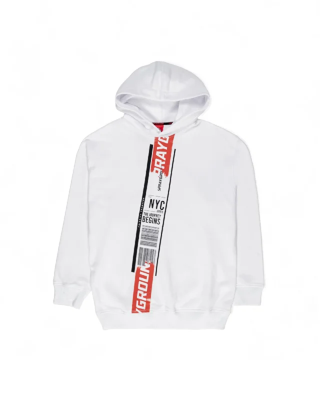Men hoodie with a kangaroo pocket and ribbed cuffs Sprayground Hoodie PRIORITY SHIPMENT HOODIE WHITE