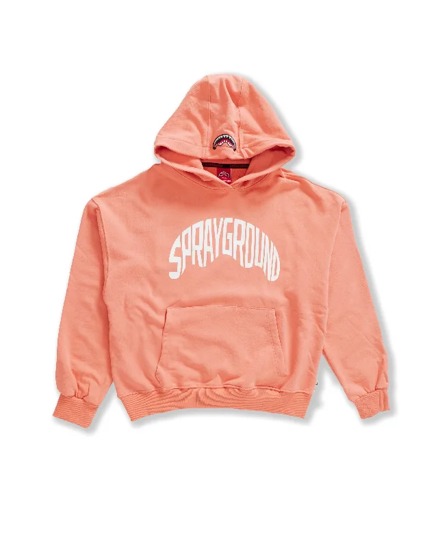 Men hoodie with a kangaroo pocket and ribbed cuffs Sprayground Hoodie SHARK SHAPE BASIC HOODIE Pink