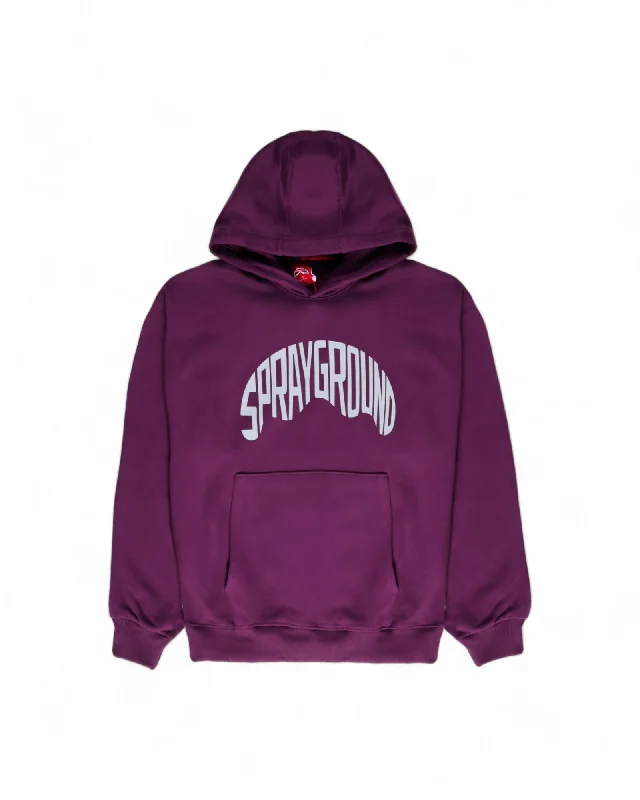 Solid - color men hoodie in trendy olive green Sprayground Hoodie SHARK SHAPE HOODIE PURPLE