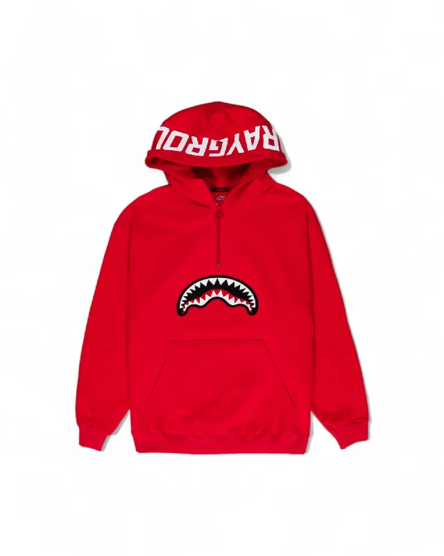 Oversized men hoodie with dropped shoulders for a streetwear look Sprayground Hoodie SHARK VISOR HOODIE RED