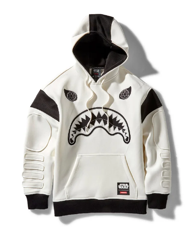Fleece - lined men hoodie for extreme cold weather Sprayground Hoodie STAR WARS STORM TROOPER SHARK HOODIE White