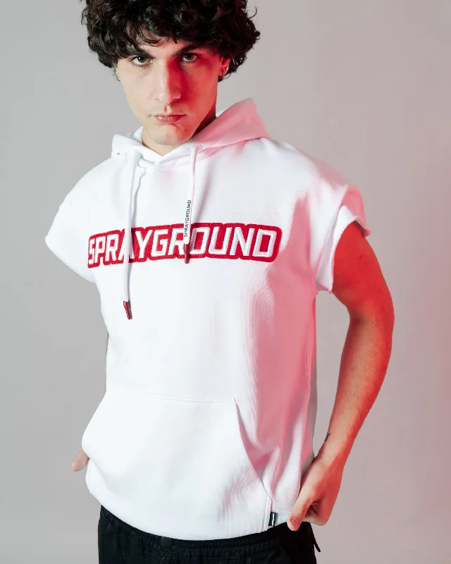 Men hoodie for gym workouts with moisture - wicking technology Sprayground Hoodie TANKTOP HOODIE WHT White