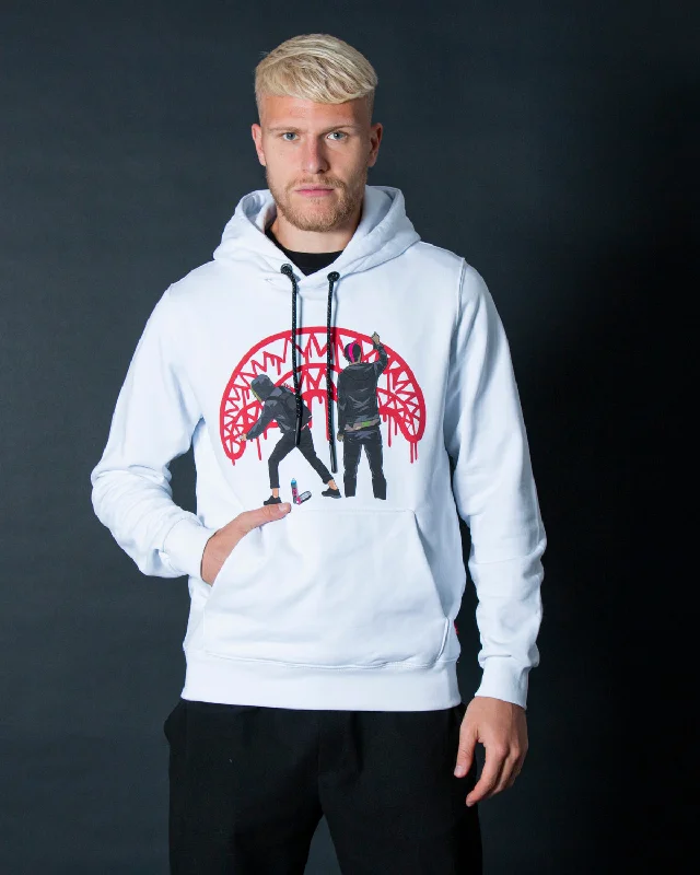 Men hoodie for gym workouts with moisture - wicking technology Sprayground Hoodie WALL HOOD WHITE White