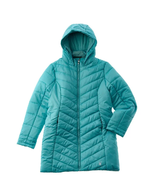 Camouflage men down jackets for outdoor hunting and adventure Spyder Boundless Long Puffer Coat