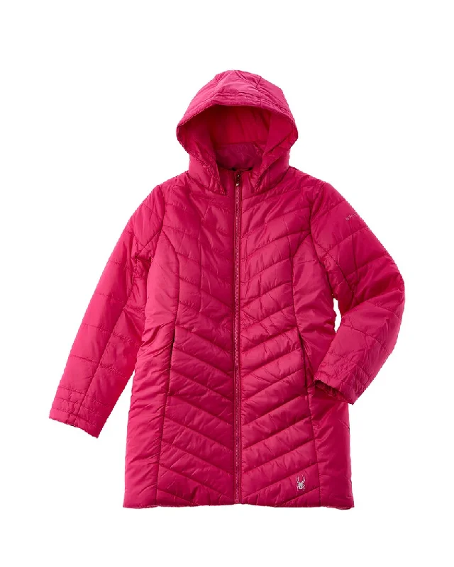Men down jackets with a detachable inner liner for customizable warmth Spyder Boundless Long Puffer Coat
