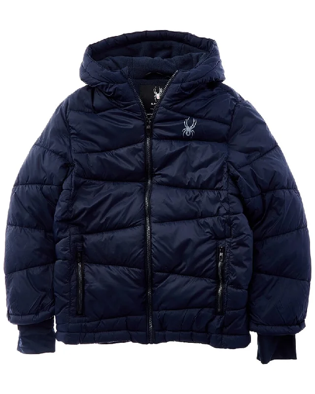 Slim - fit men down jackets in sleek black for a modern and stylish look Spyder Puffer Jacket