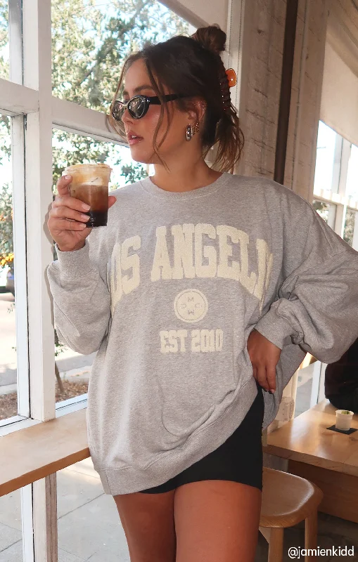 Men's V - Neck Cashmere Pullover in Beige for a Luxurious and Sophisticated Style Steve Sweatshirt ~ Los Angeles Graphic