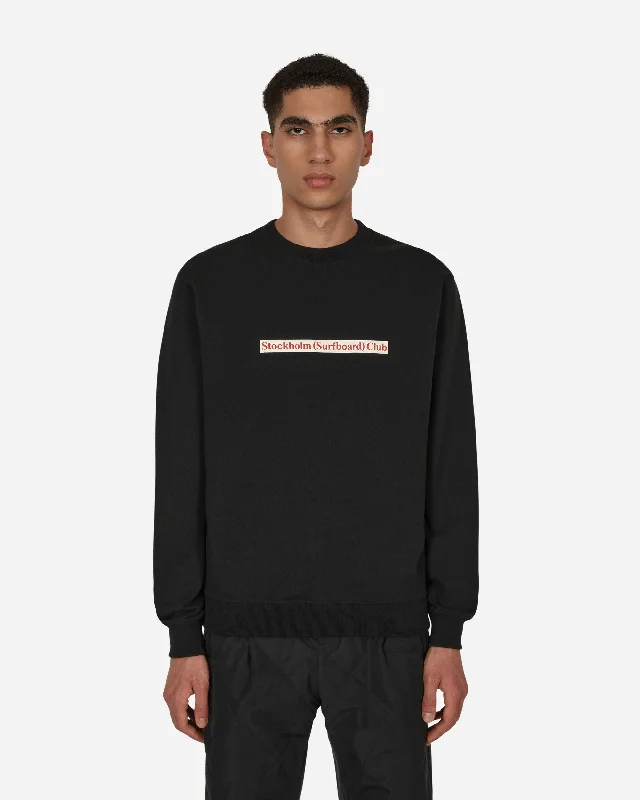 Men sweatshirt with a high - neck for added style Logo Crewneck Sweatshirt Black