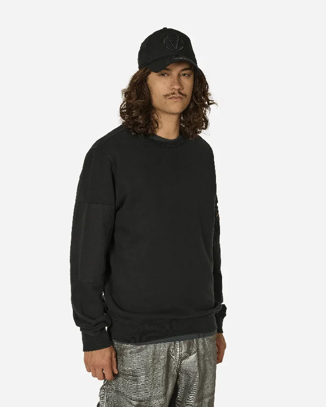 Men sweatshirt with a high - neck for added style Arm Pocket Crewneck Sweatshirt Black