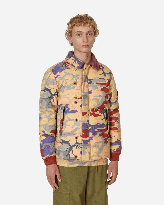 Men down jackets with a water - repellent outer shell for wet winter days Heritage Camo Ripstop Nylon Down Jacket Multicolor