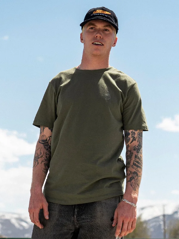 Halloween - themed men hoodie with spooky prints Stone Tech Short Sleeve Tee - Military