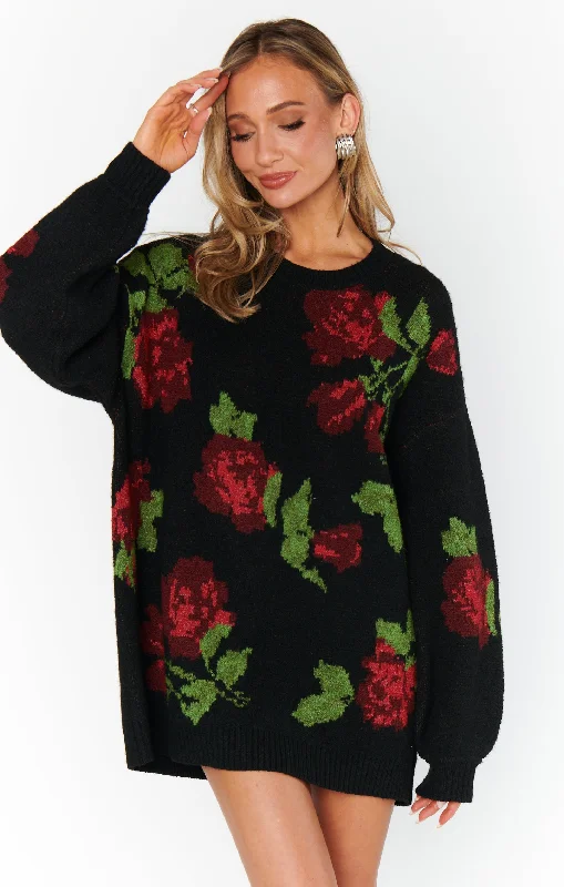 Men's Fleece - Lined Pullover in Brown for Outdoor Activities in Winter Summit Sweater ~ Send Me Roses Knit