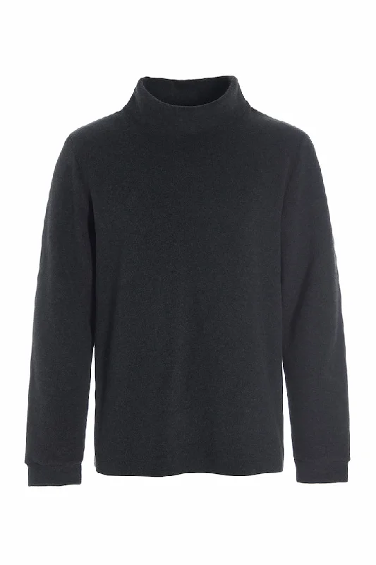 Men fleece - trimmed parkas for extreme cold conditions SWEATER W/ HIGH NECK - 1031C - SOFT BLACK