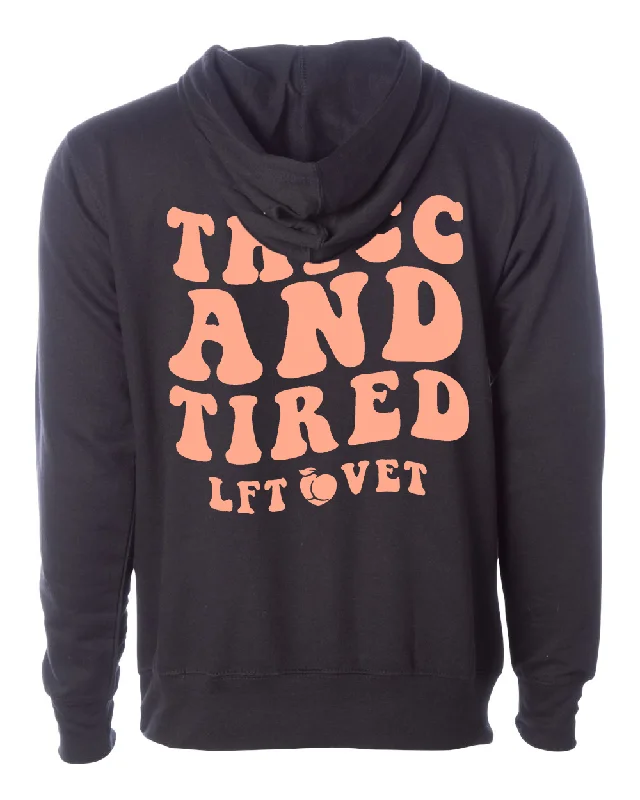 Plus Size Men's Striped Pullover in Navy and White for a Nautical - Inspired Look Thicc and Tired Peach Hoodie