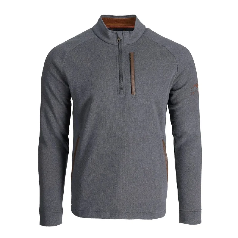 Men's Metallic - Trimmed Pullover in Silver for a Glamorous Party Outfit Tom Beckbe Keeneland Men's Hybrid Fleece 1/4 Zip