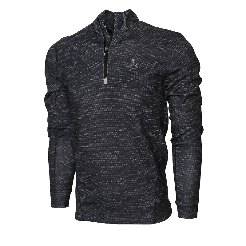 Men's Ribbed Pullover in Mustard Yellow for a Pop of Color in Autumn Traverse Camo Print Stretch Quarter Zip - Bandon Dunes and Sheep Ranch