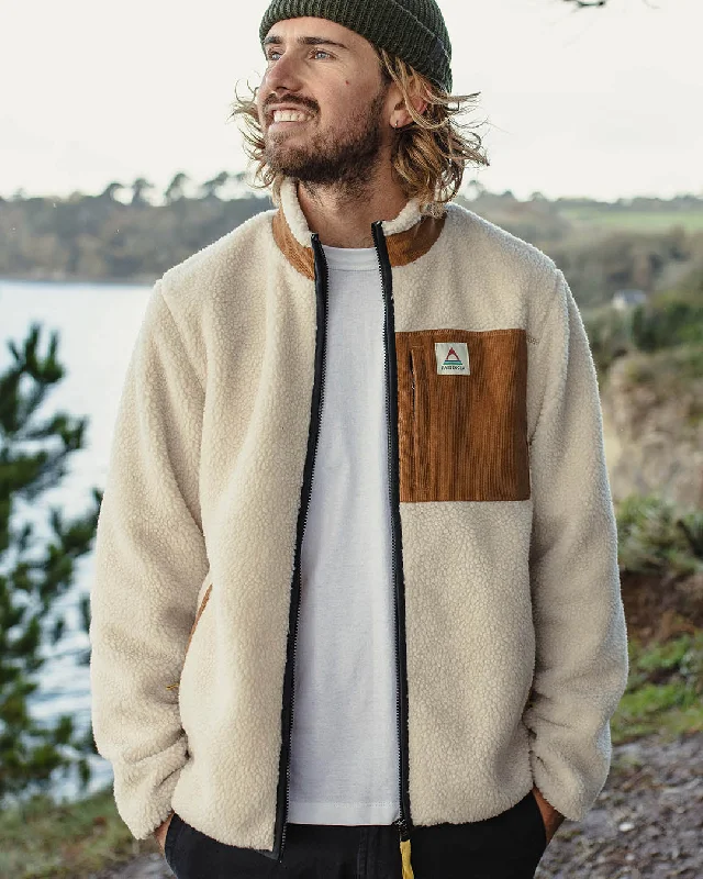 Men fleece - lined denim jackets for a rugged style Trekker Recycled Deep-Pile Sherpa Fleece - Warm Ivory