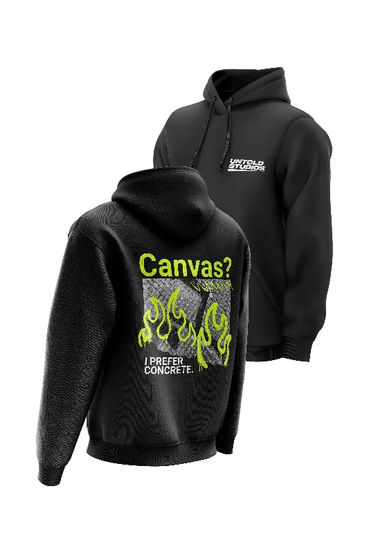 Men hoodie for gym workouts with moisture - wicking technology Untold Studios Canvas street art Hoodie - Black