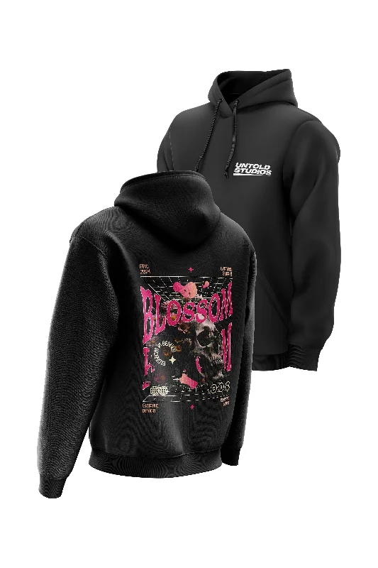 Lightweight men hoodie with mesh panels for breathability Untold Studios Darkness Blossom Hoodie - Black