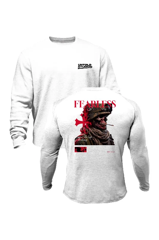 Organic cotton men sweatshirt for eco - conscious buyers Untold Studios Fearless Sweatshirt - White