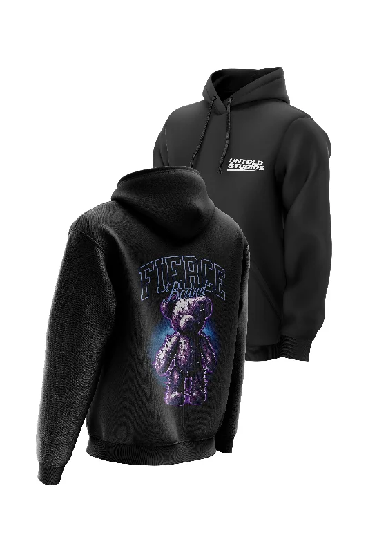 Halloween - themed men hoodie with spooky prints Untold Studios Fierce Bound Hoodie - Black