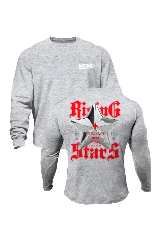 Plus - size men sweatshirt for a comfortable and stylish fit Untold Studios Gothic Rising Star Sweatshirt - Grey