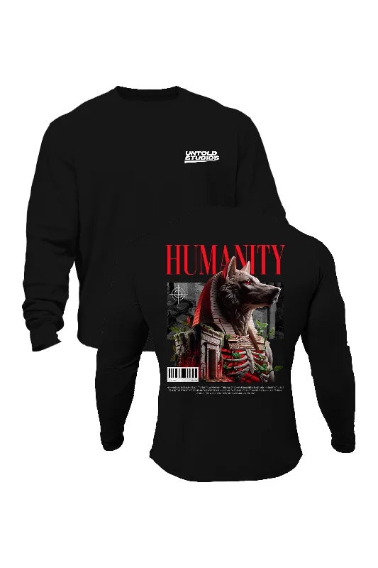 Men sweatshirt for outdoor adventures like hiking Untold Studios Humanity Sweatshirt - Black