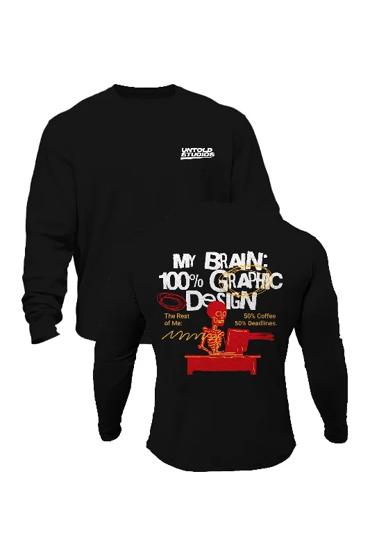 Graphic print men sweatshirt with cool designs Untold Studios My Brain Sweatshirt - Black