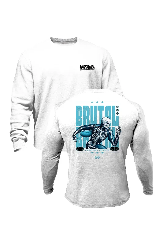 Hooded men sweatshirt with a drawstring closure Untold Studios Rugby Skull Sweatshirt - White