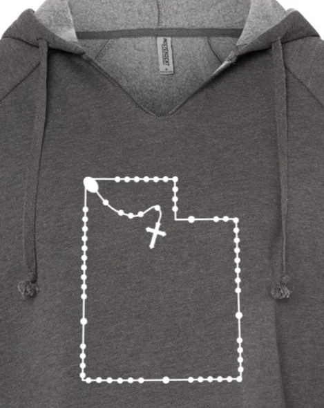 Fleece - lined men hoodie for extreme cold weather Utah Catholic Rosary Drop Hoodie