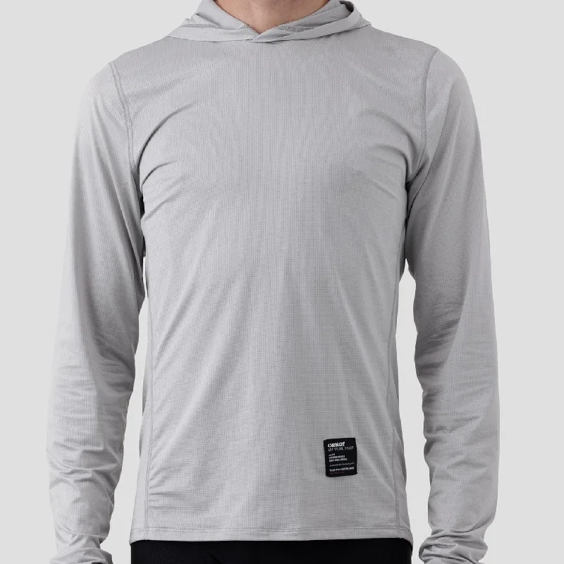 Plus Size Men's Striped Pullover in Navy and White for a Nautical - Inspired Look Men's UV Hooded Trail Shirt - Fog