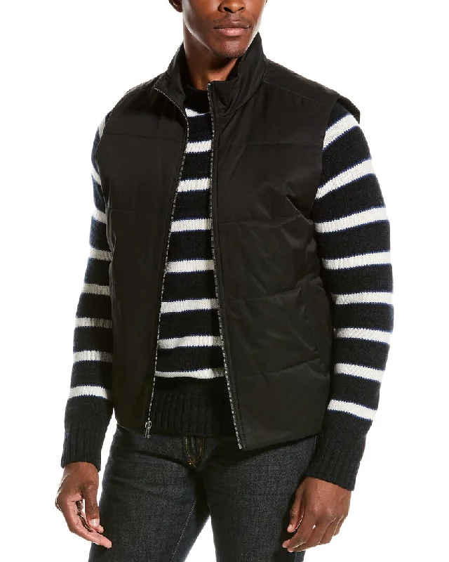 Men vest with a zip - off hood for added protection in inclement weather Vince Puffer Vest