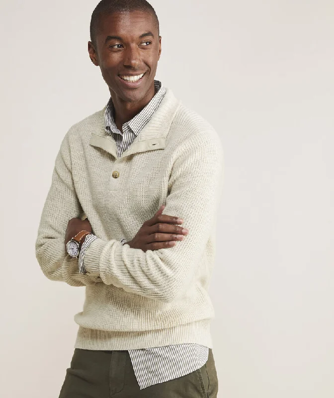 Men's V - Neck Cashmere Pullover in Beige for a Luxurious and Sophisticated Style Vineyard Vines Men's Oysterman Sweater - Marshmallow