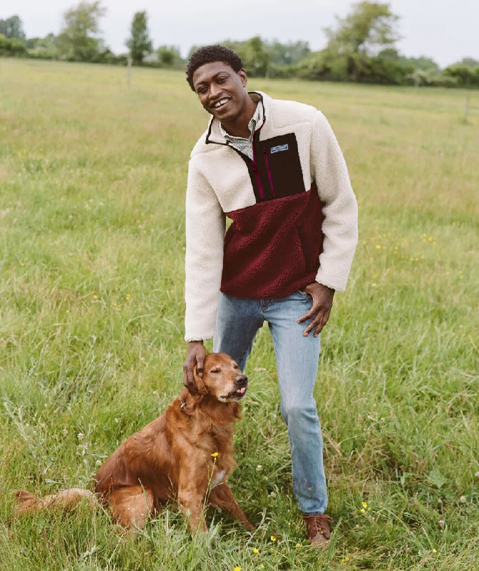 Men's Cable - Knit Pullover in Cream with a Traditional Pattern for a Timeless Appeal Vineyard Vines Men's Sherpa SuperShep™ Quarter-Zip - Crimson