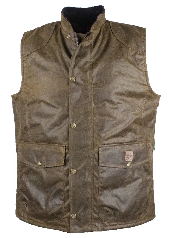 Tailored men vest to pair with a three - piece suit W174 - Men's Antique Wax Chelsea Gilet - CARAMEL