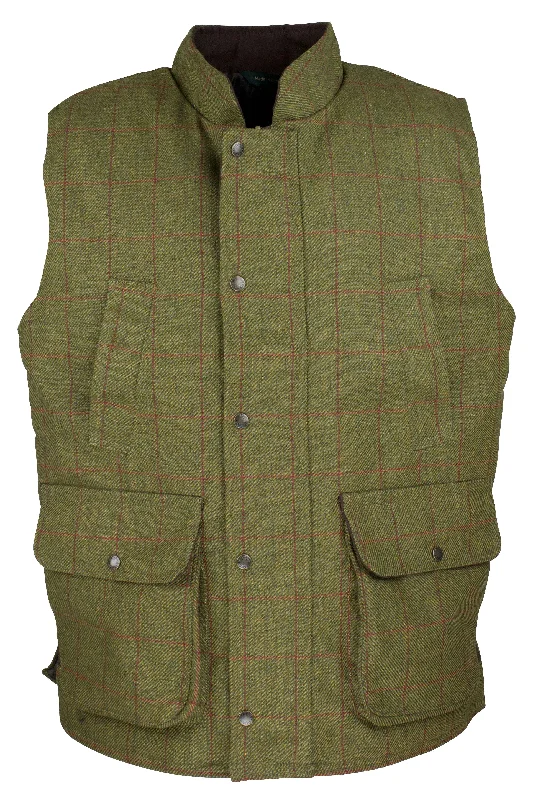 Linen men vest in earthy tones for a summer beach vibe W53 Men's Brampton Gilet - DARK GREEN (5907/51)