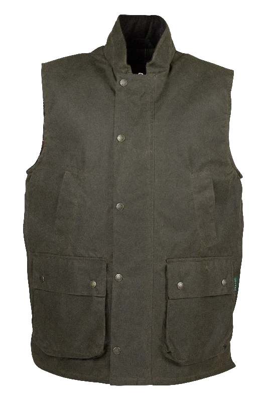 Performance - driven men vest with moisture - wicking properties for workouts W62 - Men's Gamekeeper Wax Gilet - DARK OLIVE