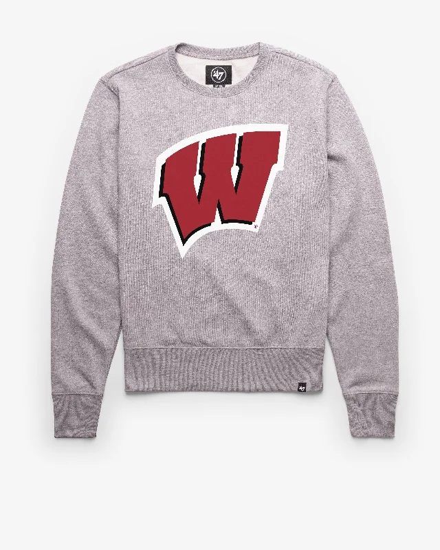 Zip - up men sweatshirt for easy on - and - off WISCONSIN BADGERS IMPRINT '47 HEADLINE CREW