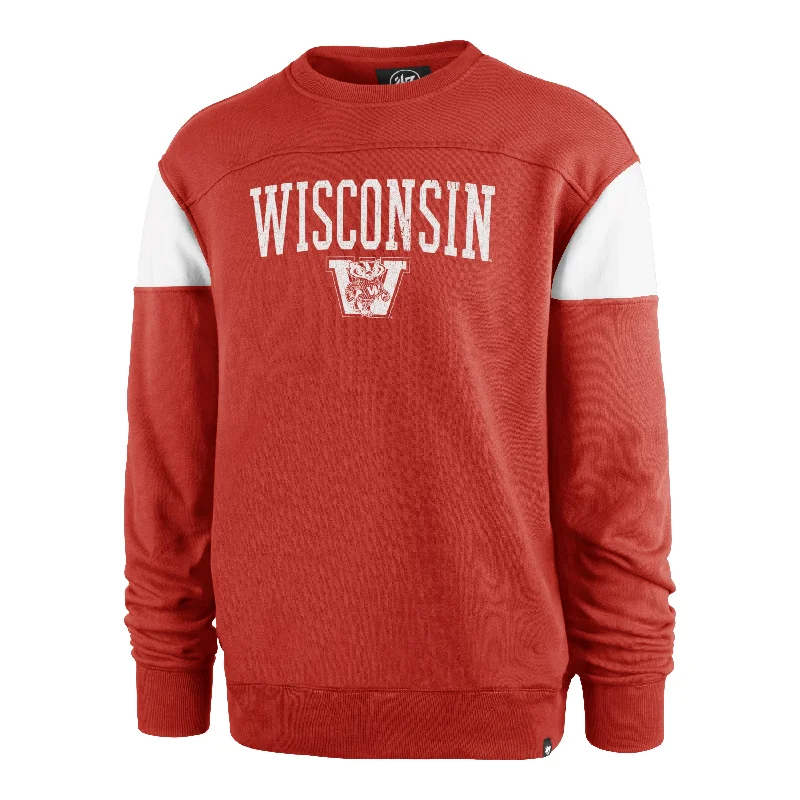 Slim - fit men sweatshirt to show off your physique WISCONSIN BADGERS VINTAGE GROUNDBREAK '47 ONSET CREW