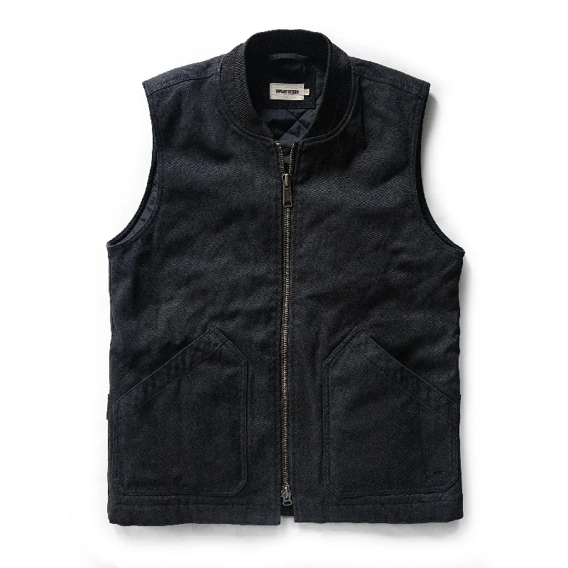 Patterned men waistcoats with floral prints for a stylish twist The Workhorse Vest in Coal Boss Duck