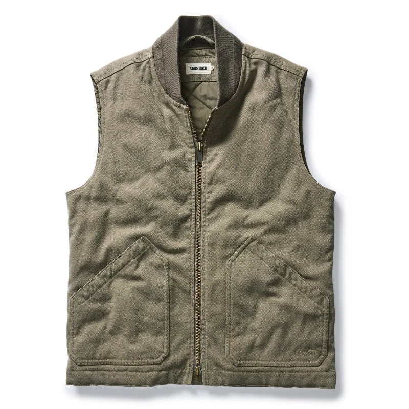 Men waistcoats with a removable lining for added versatility The Workhorse Vest in Stone Boss Duck