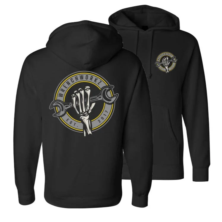 Hooded men sweatshirt with a drawstring closure Wrench or Die Sweatshirt
